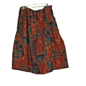 Dara Jeffries Woman Brown Vintage 1970 Midi Length Skirt Size 15/16 Pleated Full